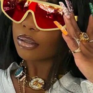 Stylish Red and Gold Sunglasses